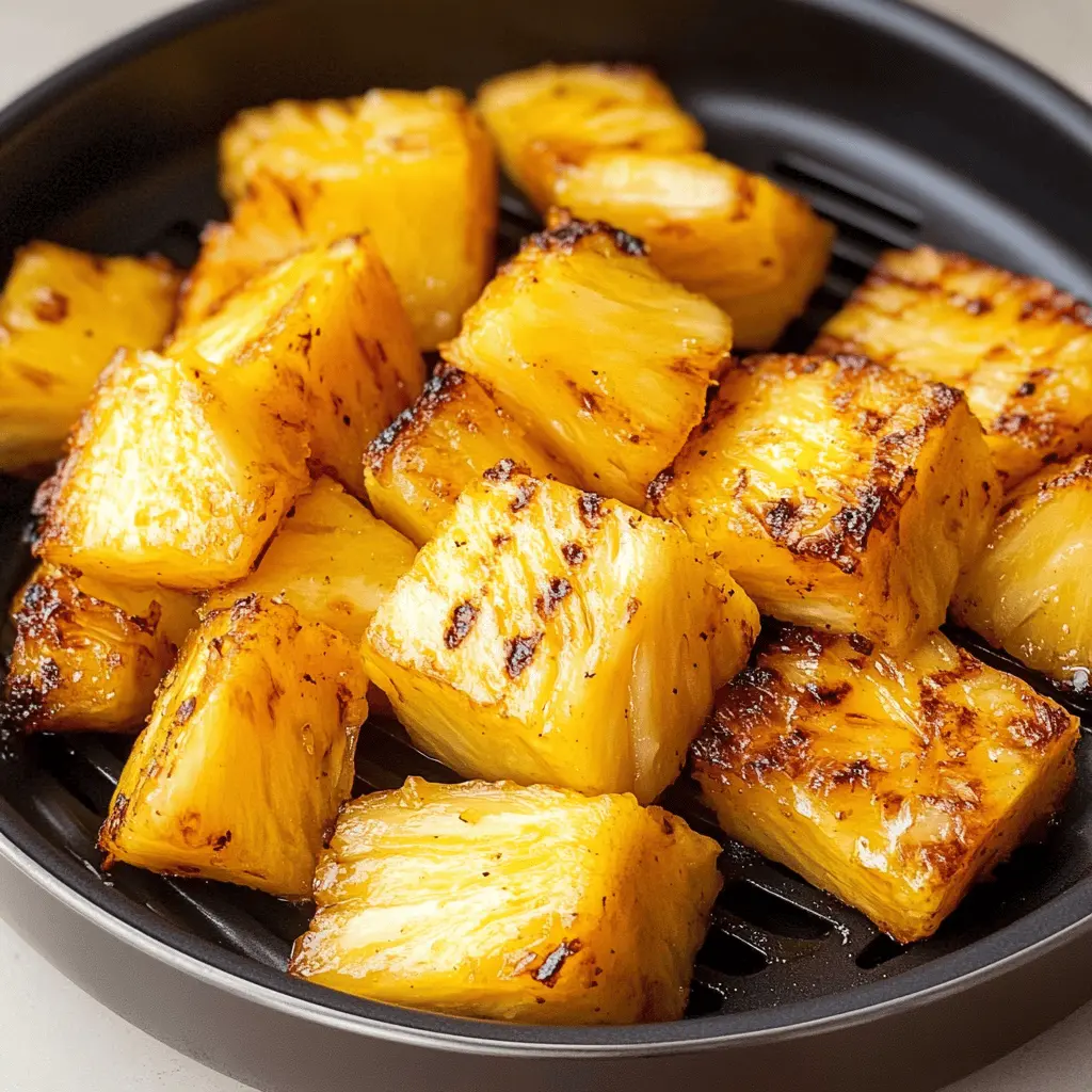 Brighten up your day with this Air Fryer Grilled Pineapple! Bursting with sweet and tangy flavors, it's the perfect dessert or snack. Quick and easy, just slice your pineapple, sprinkle with a little cinnamon, and let the air fryer do the magic. Save this pin for your next summer barbecue or picnic—your taste buds will thank you! 🍍✨