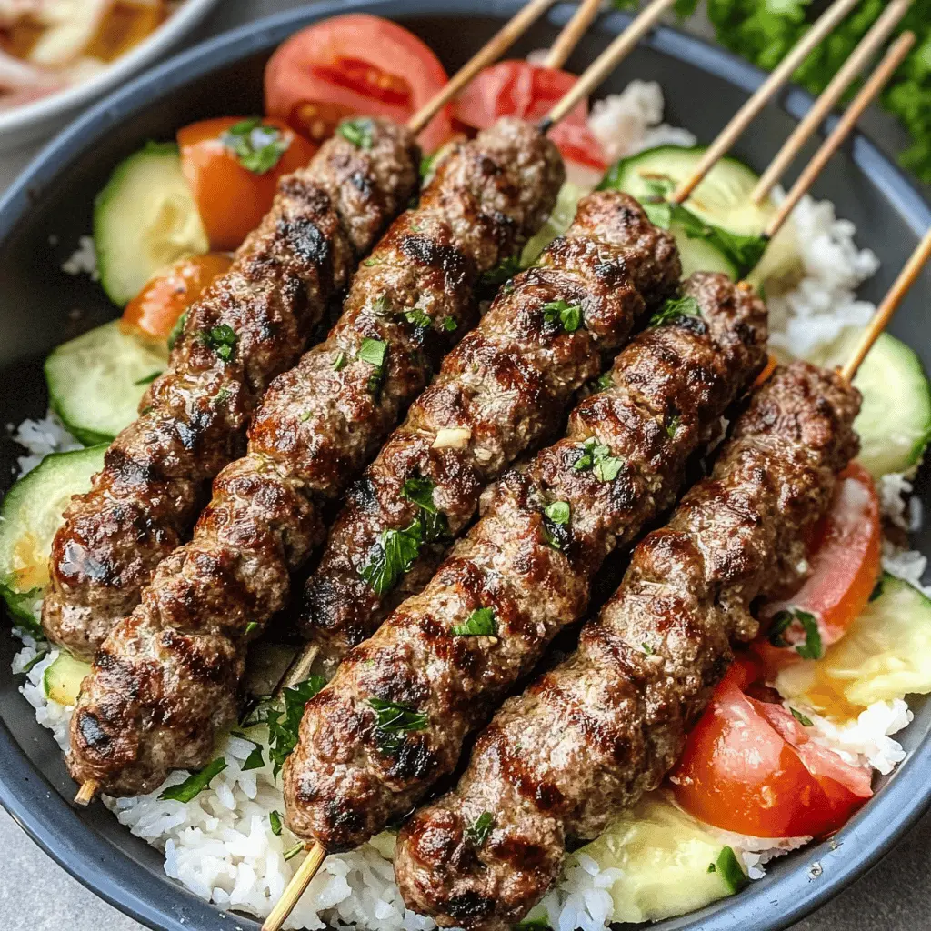Spice up your meal with these delicious Beef Kafta Kebabs! These flavorful skewers are packed with tender ground beef mixed with fresh herbs and spices, making them perfect for grilling. Whether you're hosting a barbecue or enjoying a cozy dinner, save this recipe for a tasty twist on classic kebabs that everyone will love! Perfect for summer gatherings or weeknight dinners!