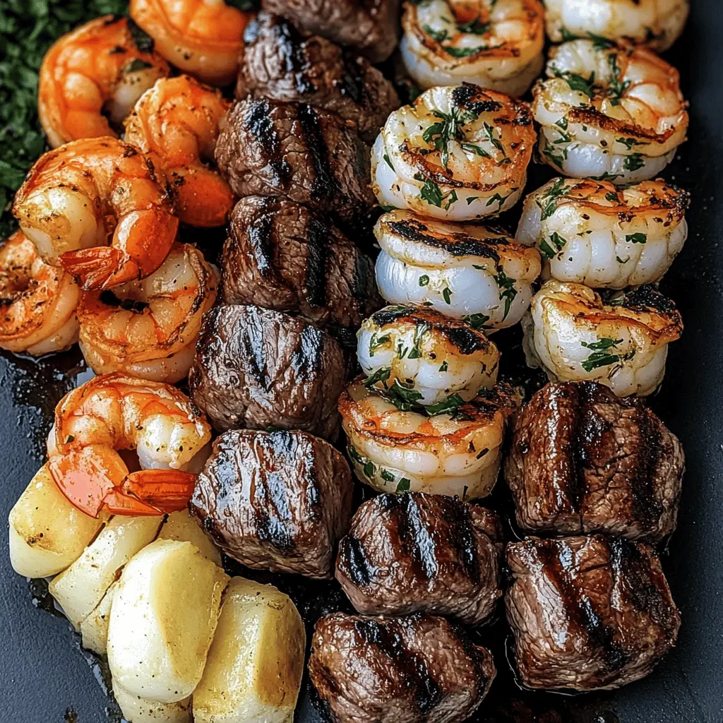Delight in these Grilled Steak and Shrimp Kabobs, bursting with flavor and perfect for any gathering! Featuring tender steak and juicy shrimp marinated in a tangy blend, these kabobs will become your new favorite. Ideal for summer barbecues or weeknight dinners, save this recipe to impress your guests at your next cookout!